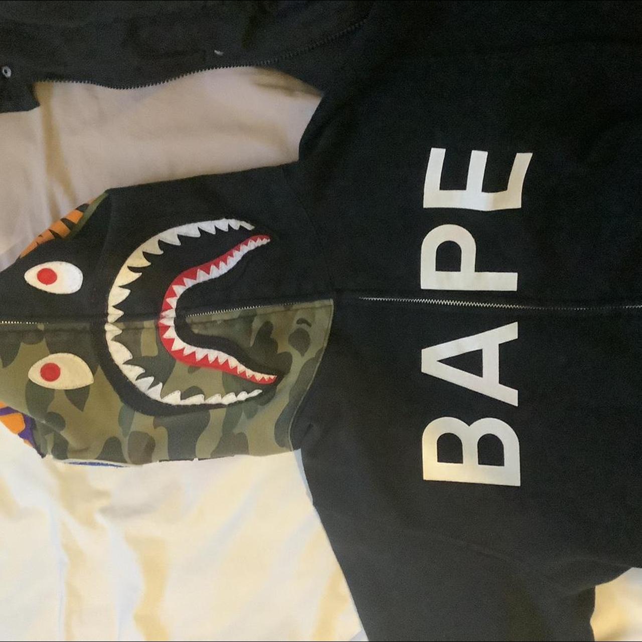 Bape hoodie Bape Bape full zip hoodie Bape green... - Depop