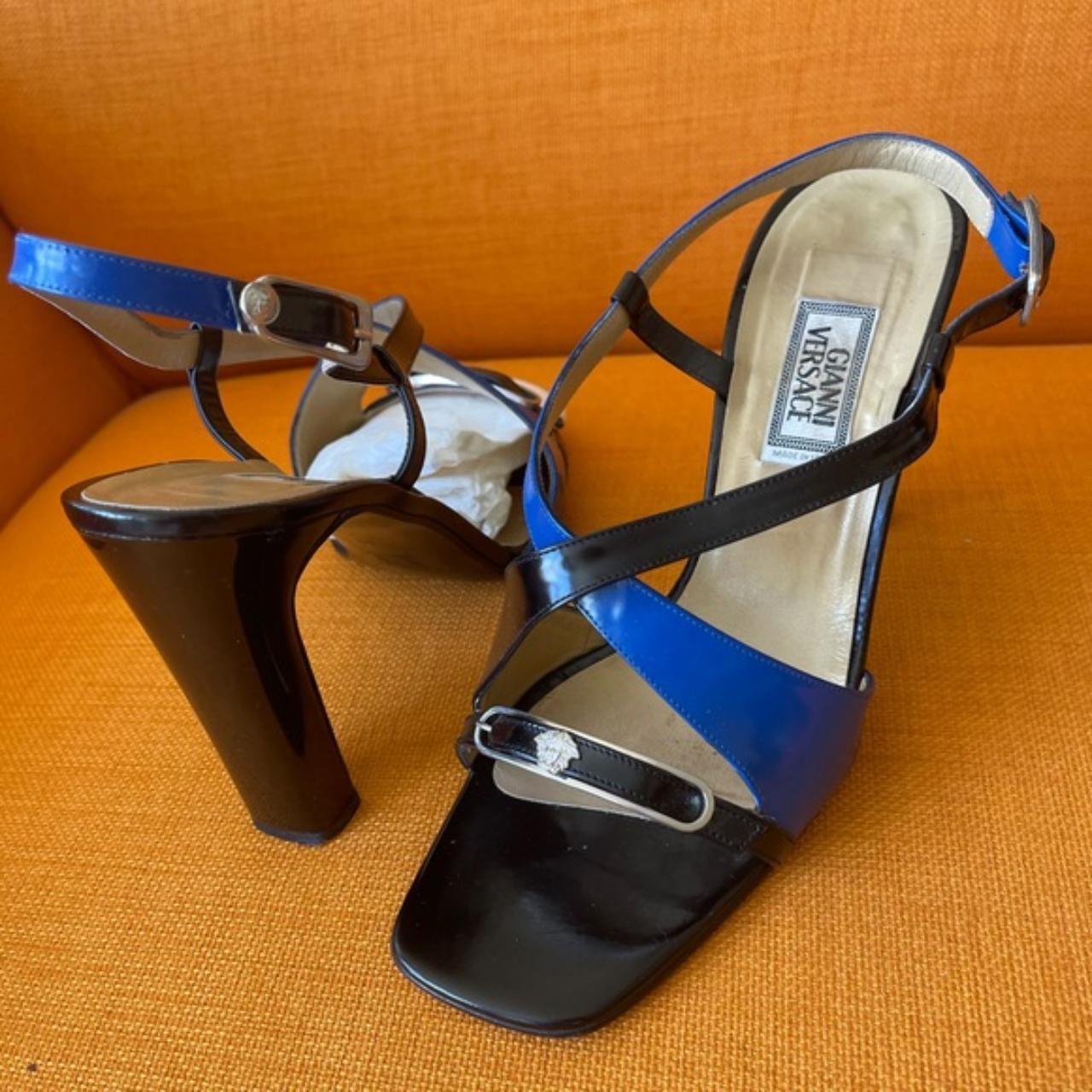 Versace orange and blue heels hotsell