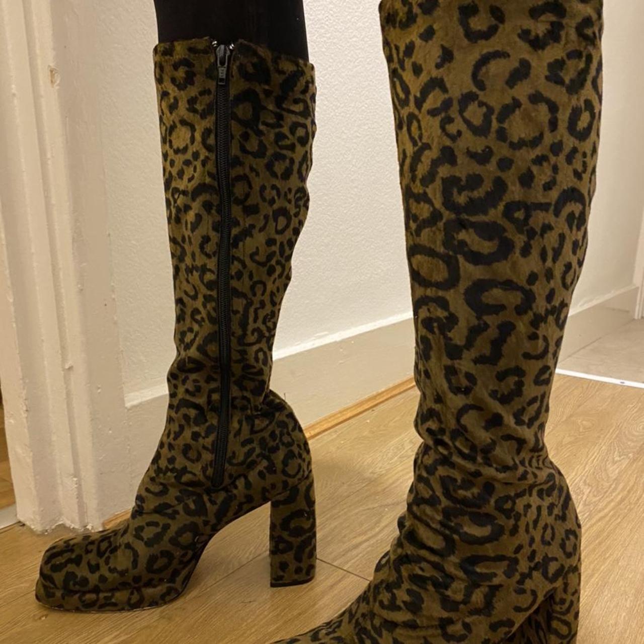 leopard skin boots uk