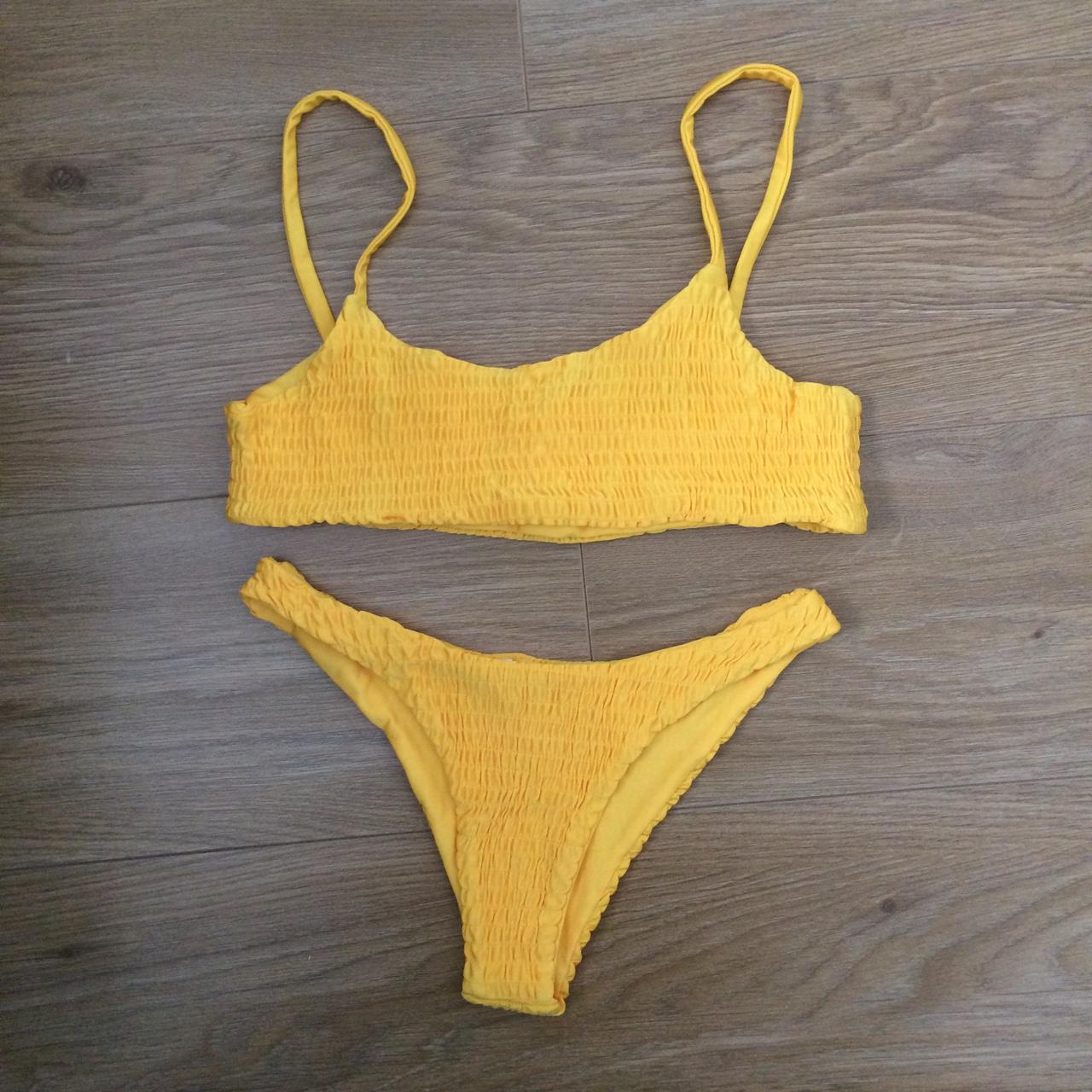 Beautiful yellow bikini for sale. This bikini comes... Depop