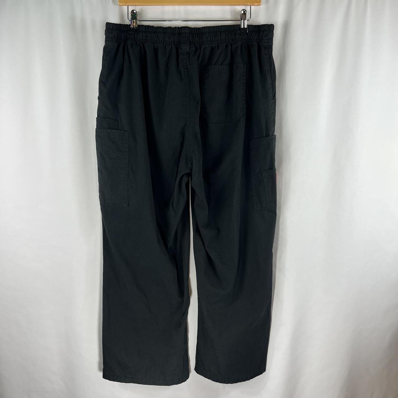 Dickies black cargo trousers labelled an L, great... - Depop