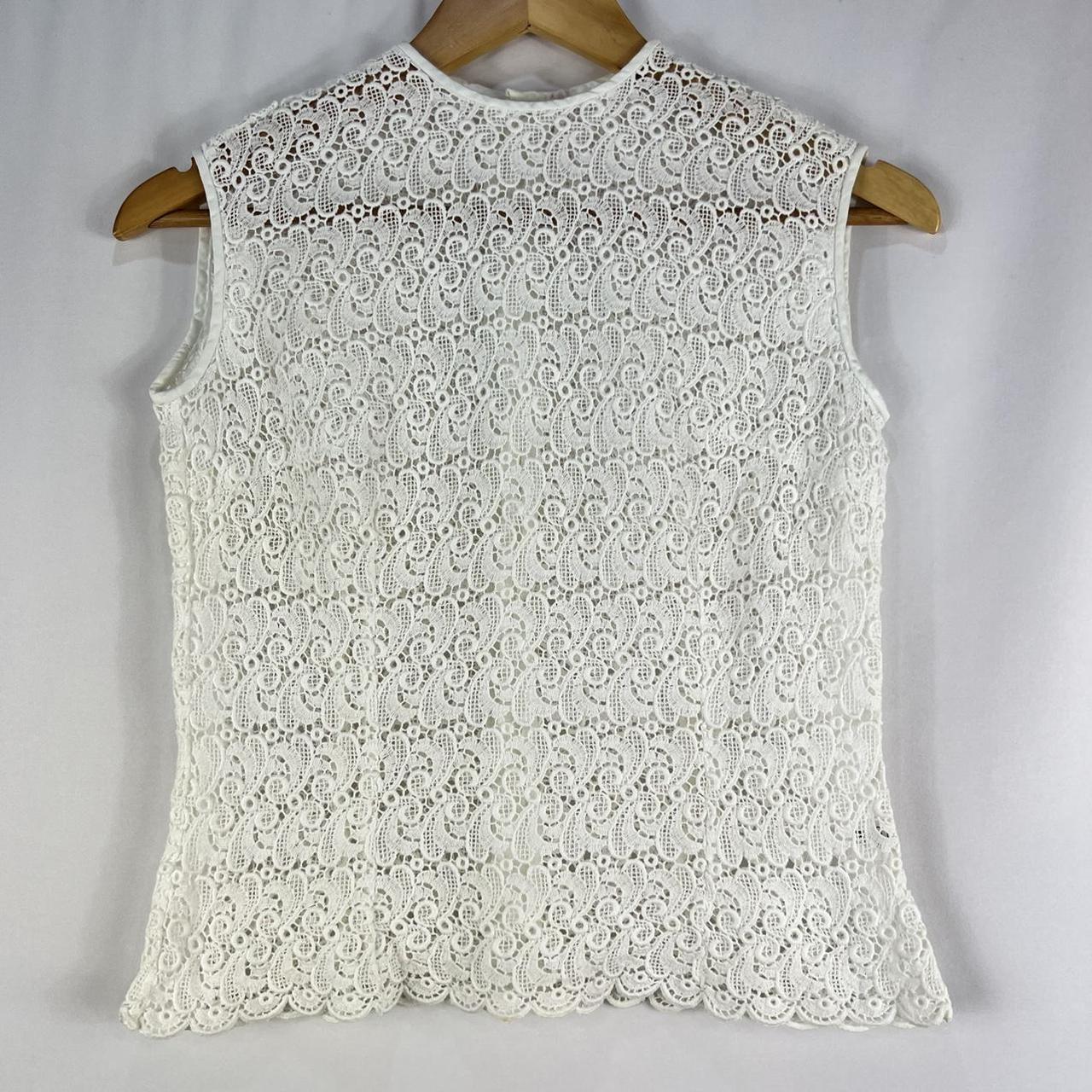 Vintage 70s Crochet Tank Top with Buttons Up Back -... - Depop