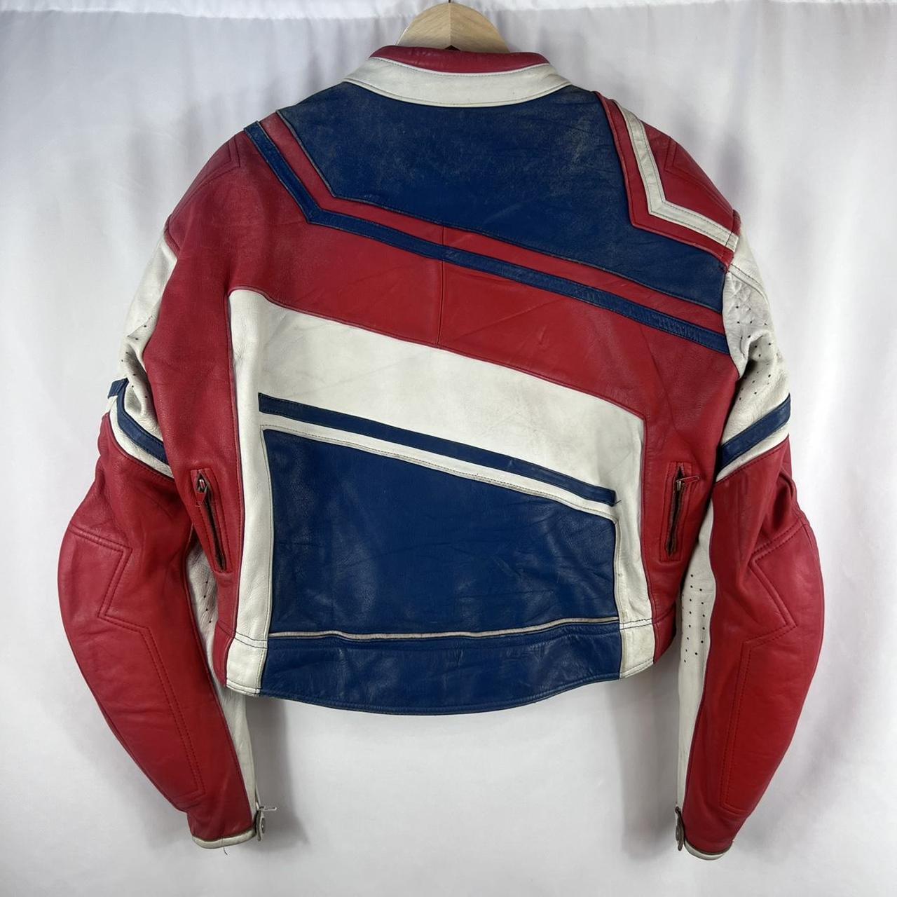 Red white blue 2025 leather jacket