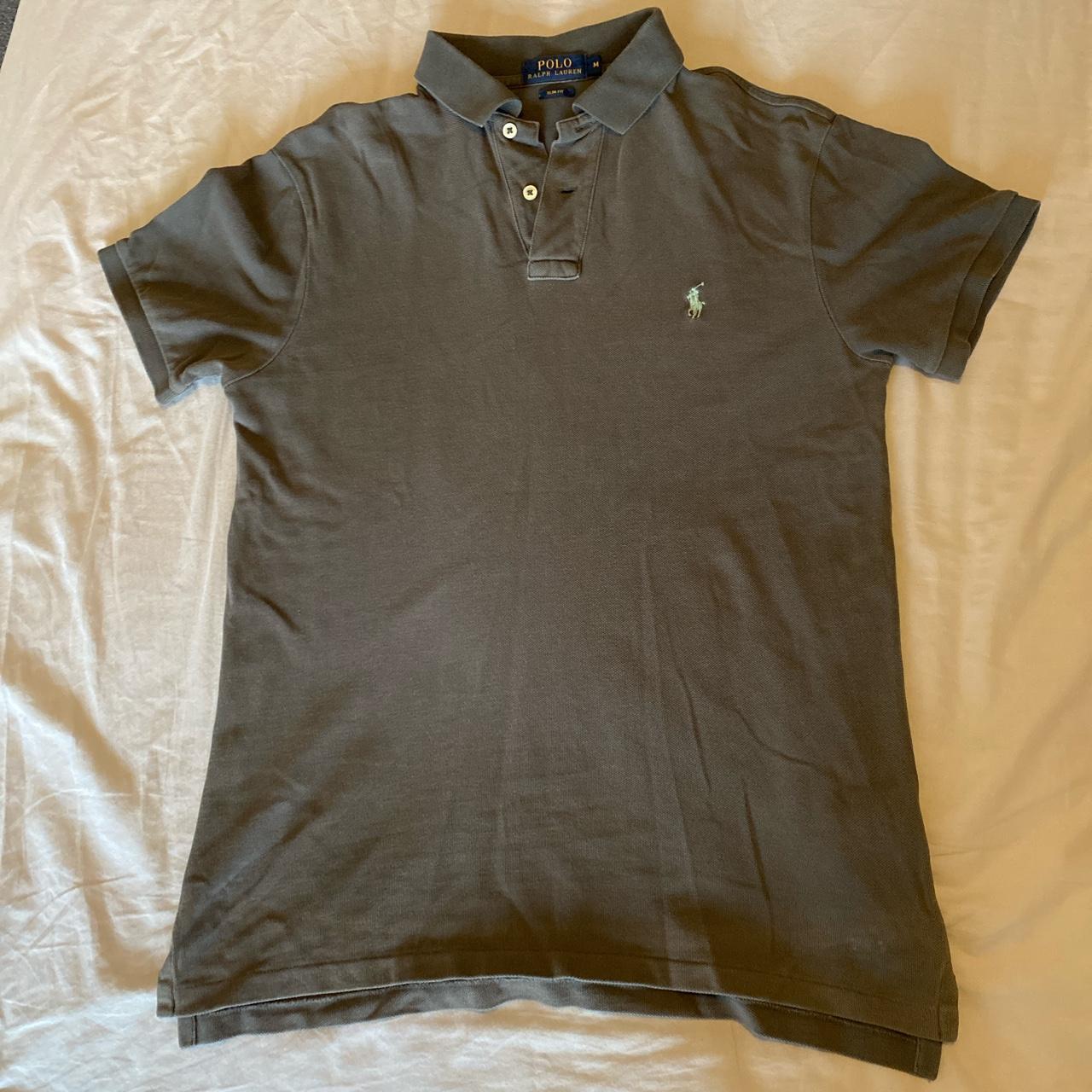 Grey slim fit Polo Ralph Lauren Polo shirt. #polo... - Depop