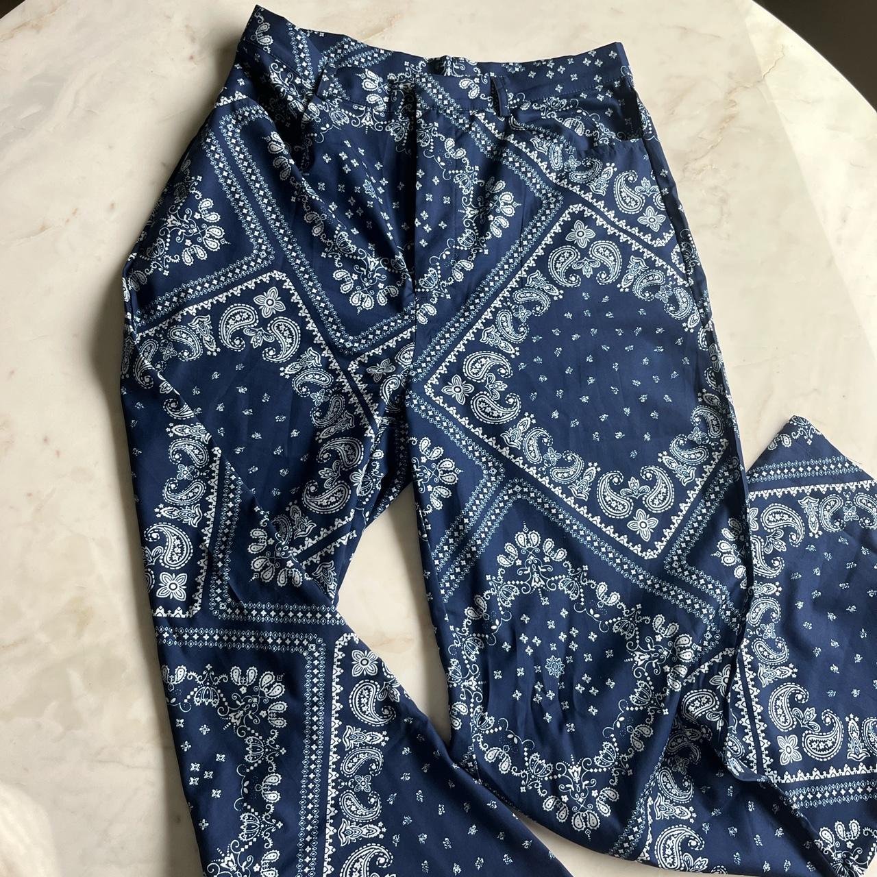 - blue paisley pants - super soft and comfy material... - Depop