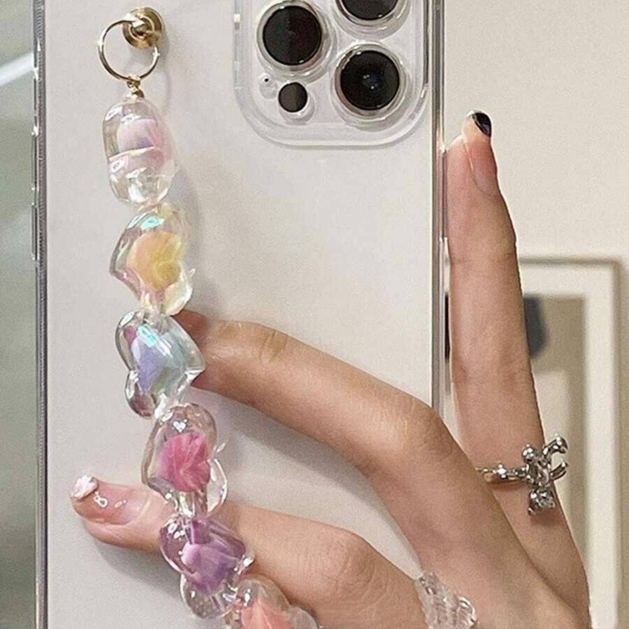 Coloured Beaded Hand Strap Phone Case iPhone 14... Depop