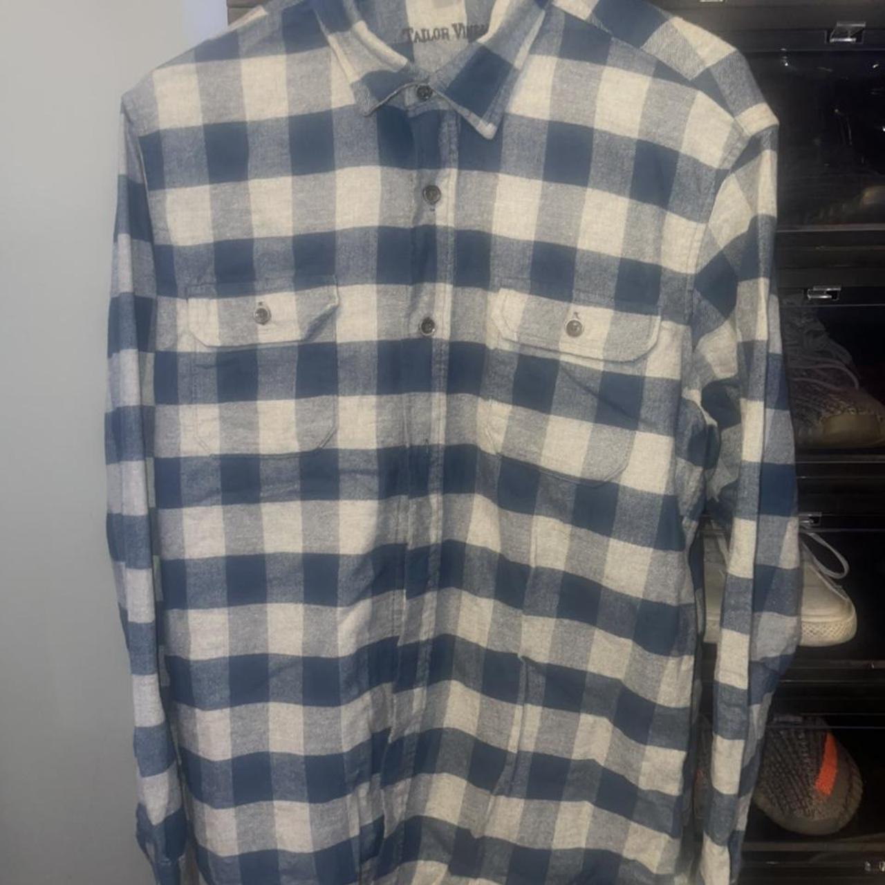 Tailor Vintage Blue Checkered Flannel #flannel - Depop