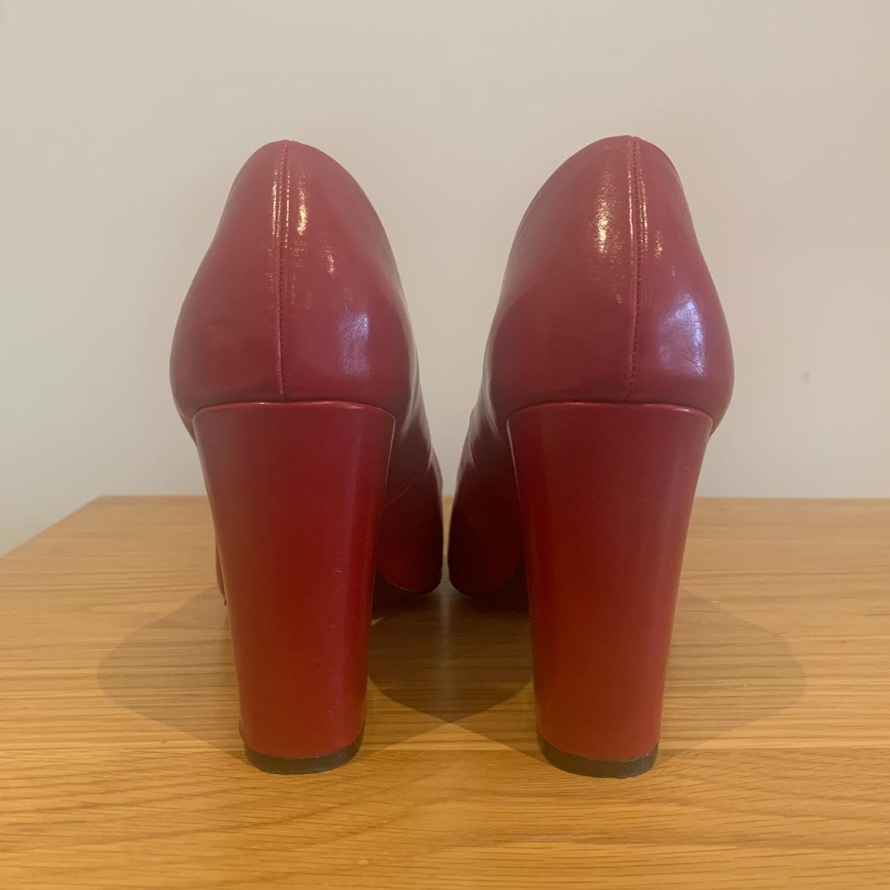 New Look Red Faux Leather High Heels UK Size... - Depop