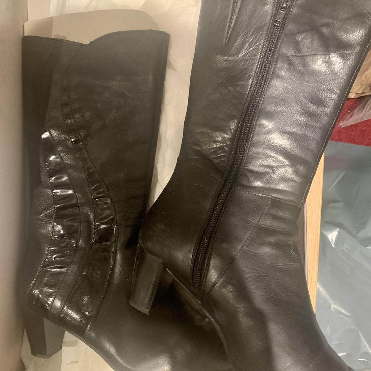 Genuine leather boots. Black. UK size 7. Worn, but... - Depop