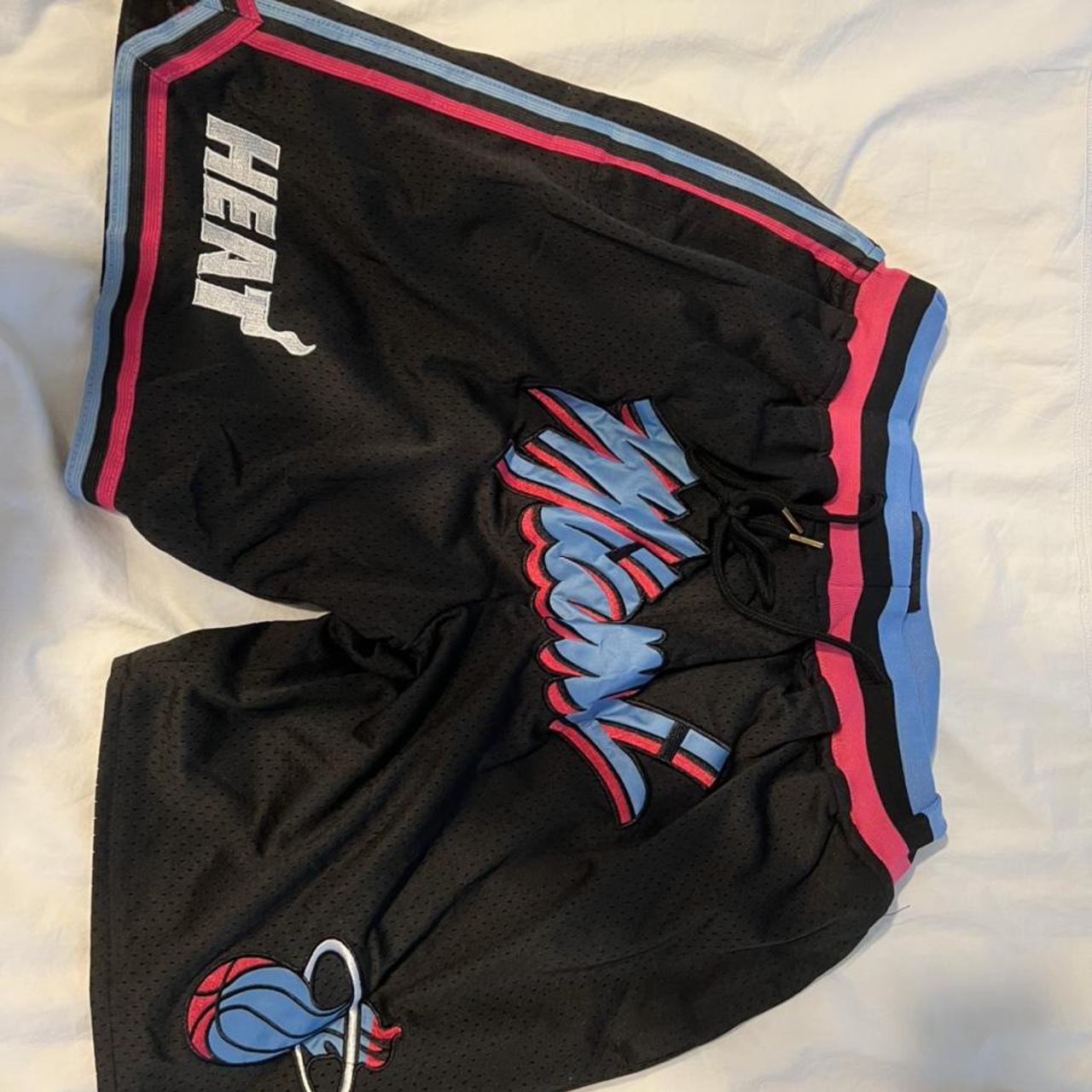 JUST DON MIAMI HEAT BASKETBALL SHORTS MINT... - Depop