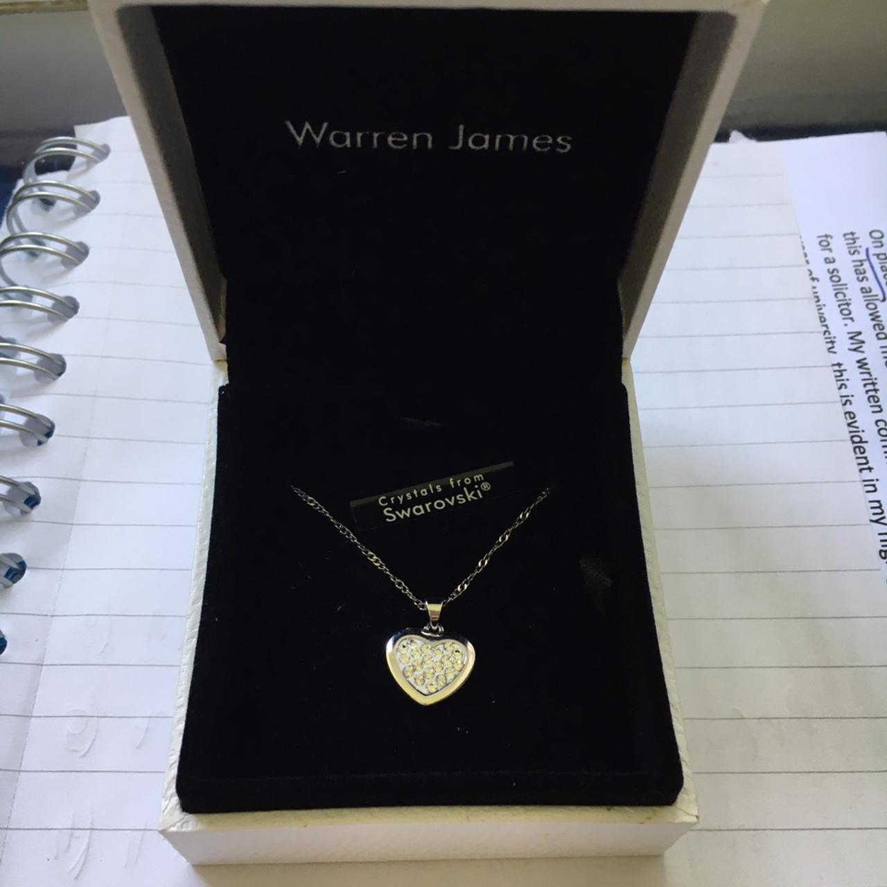 Double Heart Warren James Pendants Swarovski Crystal Warren James