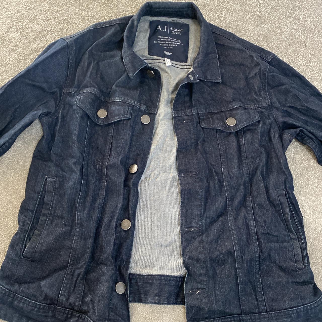 Armani denim deals jacket mens