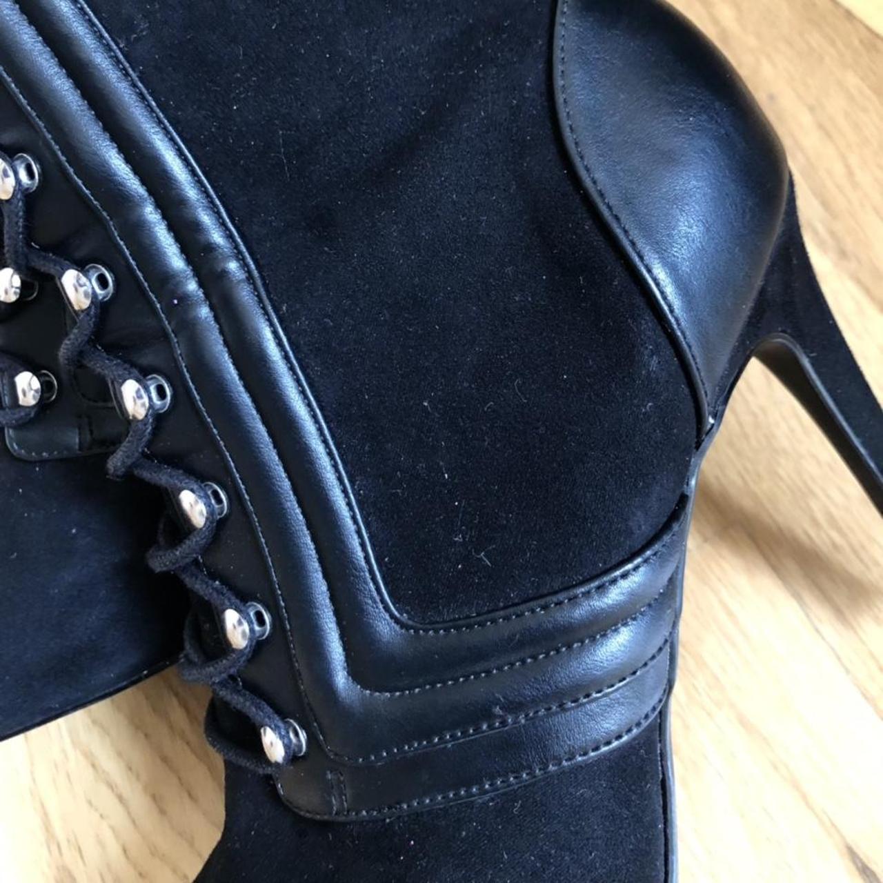 Black H and M high heel calf boots I worn few... - Depop