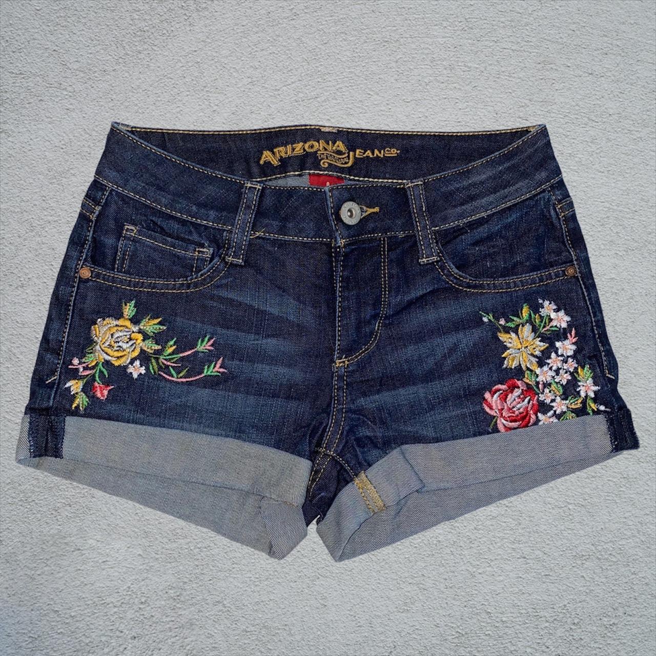 flower embroidered jean shorts msg for bundle... Depop
