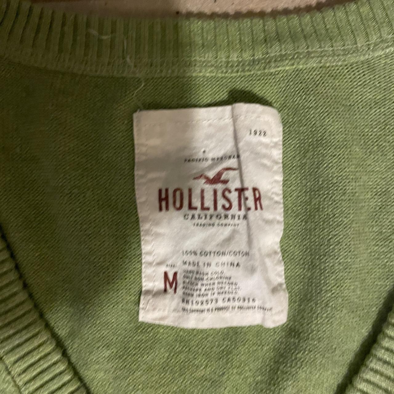 Super cute light green fitted Hollister deep v neck... - Depop