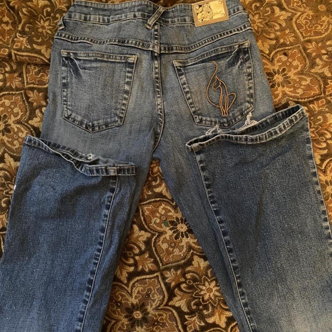 Y2K Baby Phat Flare Skinny Jeans Authentic early... - Depop