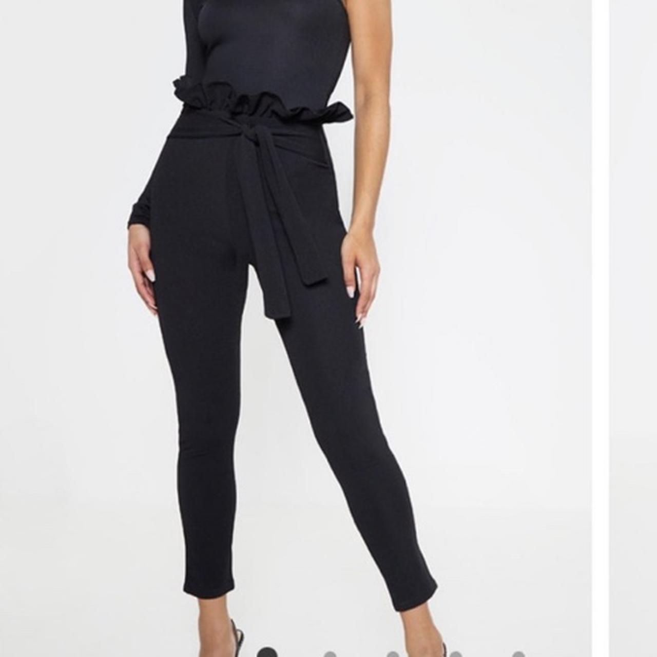 Buy WDIRARA Women's Plus Size Plaid Paper Bag Waist Pants Casual Skinny  Pants, Black and White, 4X-Large Plus at Amazon.in