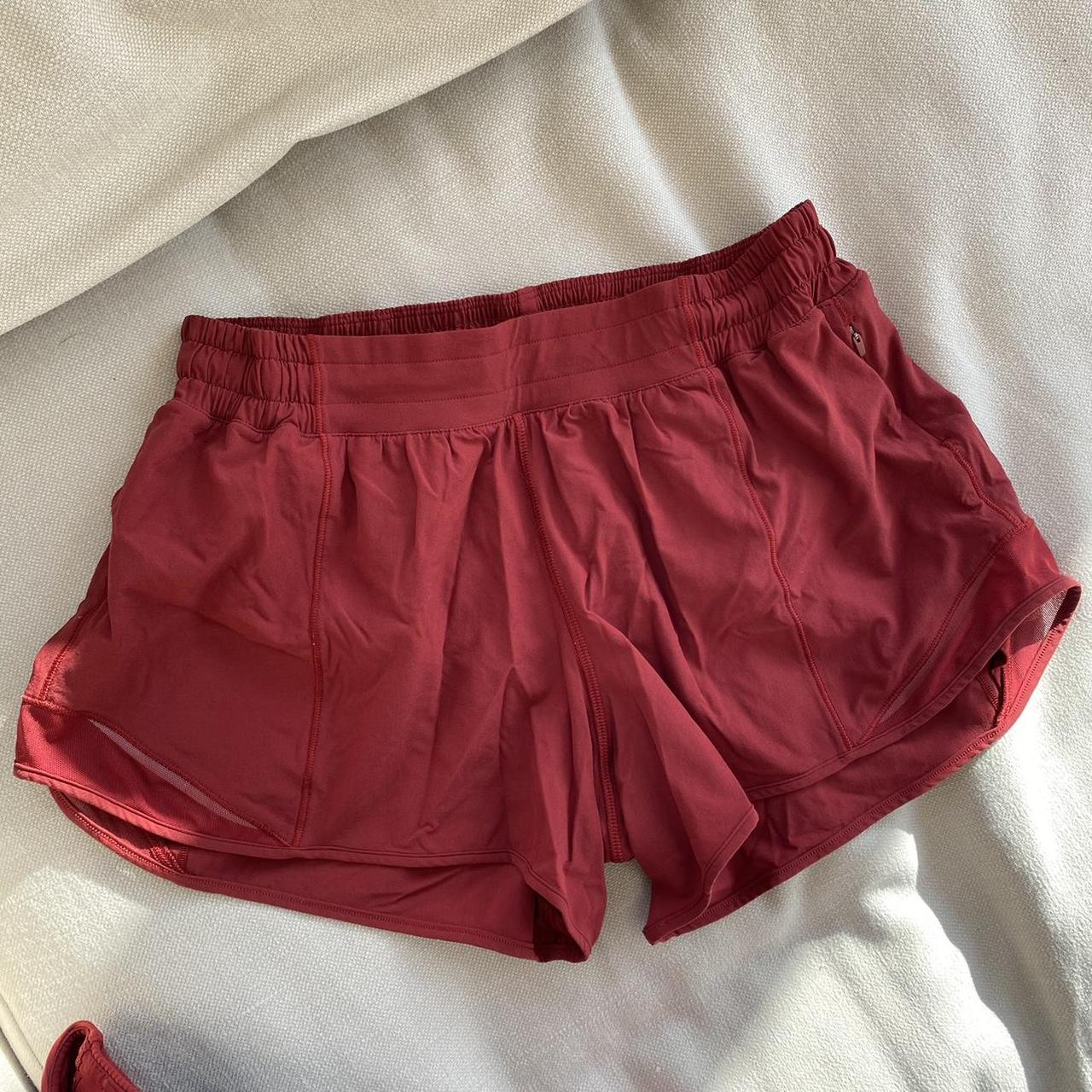 Lululemon Hotty Hot Short 4” in dark sport red.... - Depop