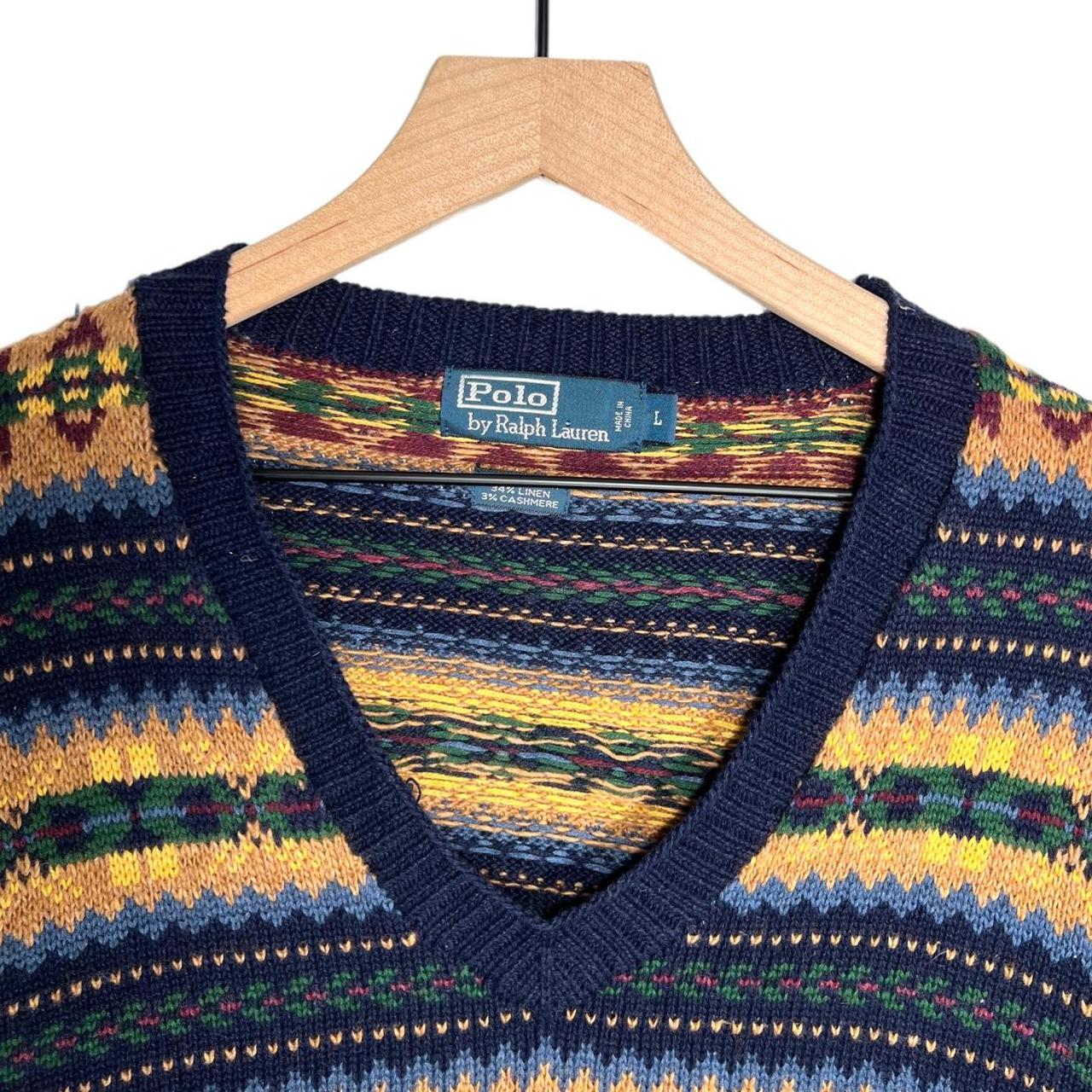 Polo Ralph Lauren Aztec Pattern Vintage 90s Knitted... - Depop