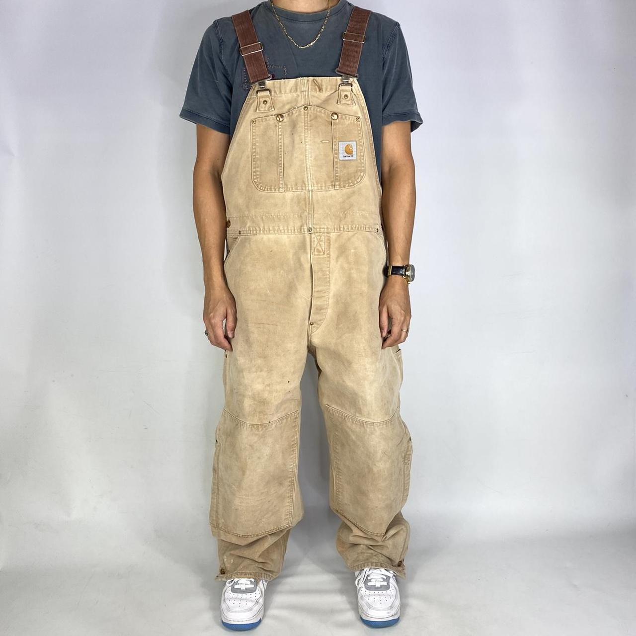 Carhartt dungarees Brown Carhartt bib front... - Depop