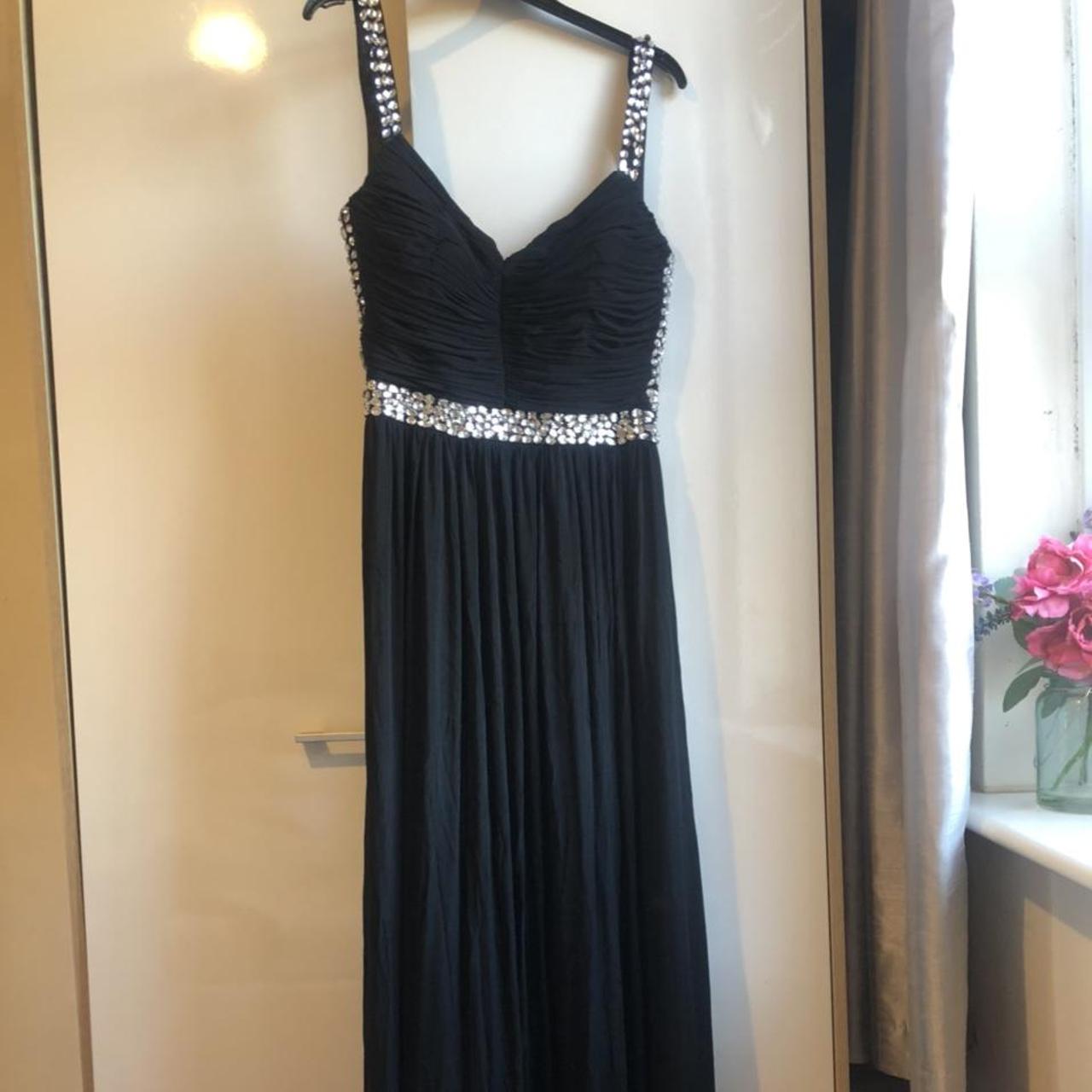 Black full length prom dress/ evening dress.... - Depop