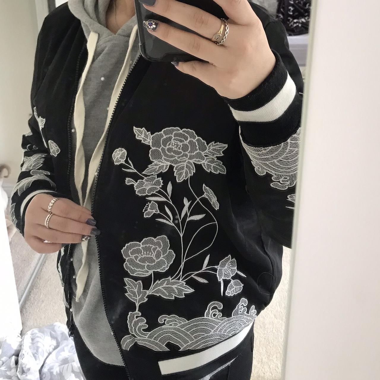 Forever 21 flower embroidered bomber jacket!