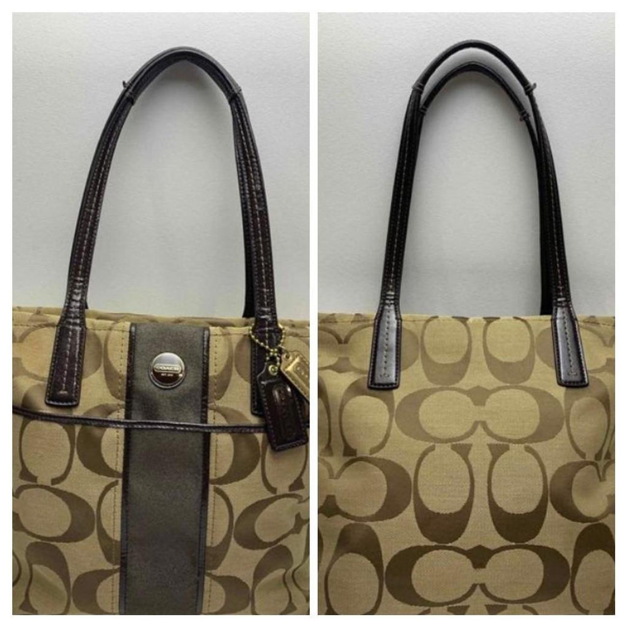 COACH 40347 Carly Khaki Signature Jacquard | Depop