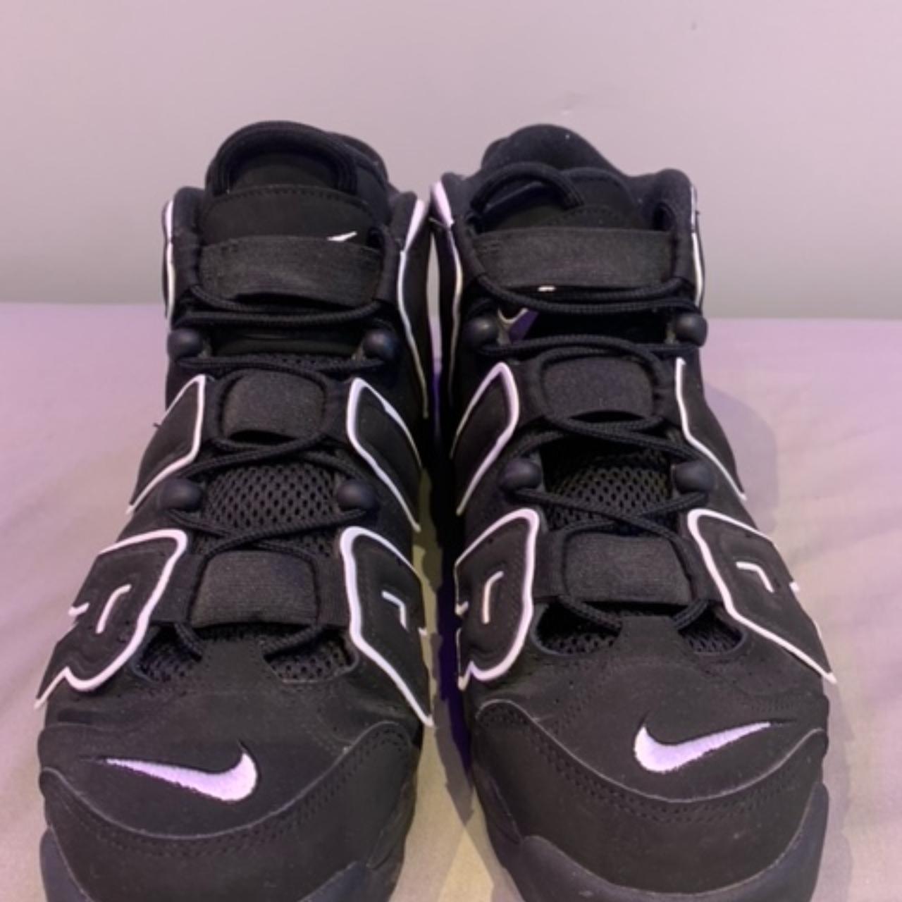 Black and white uptempos, pristine condition, size... - Depop