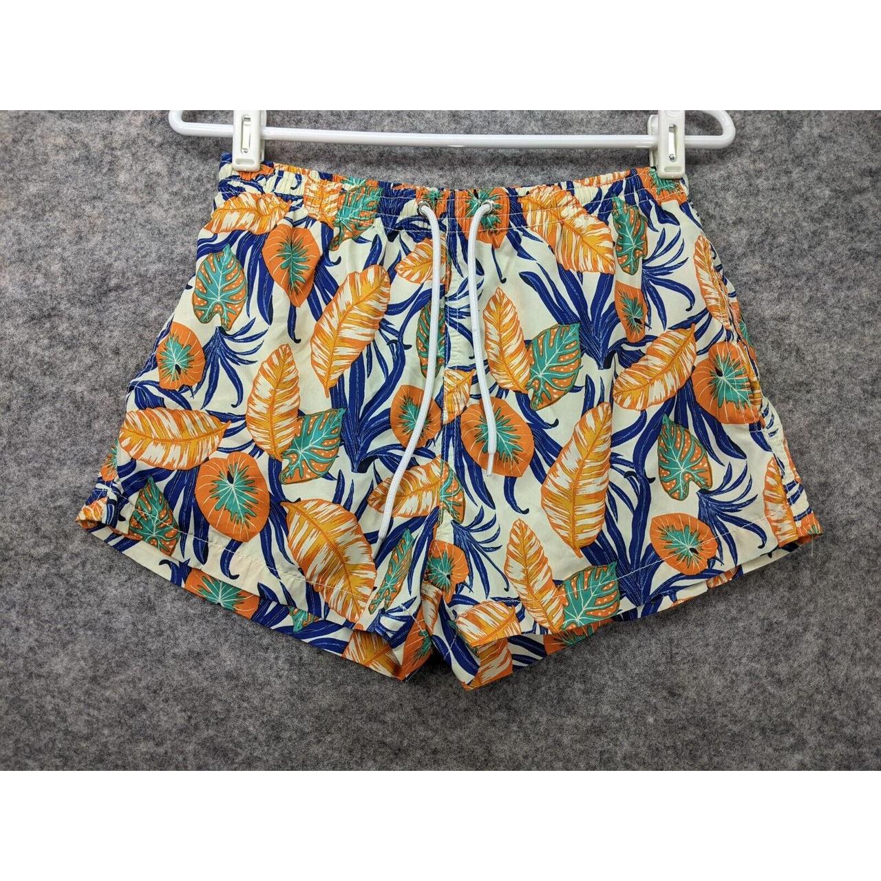Zara Man Swim Trunks Size Medium Orange Blue White... Depop