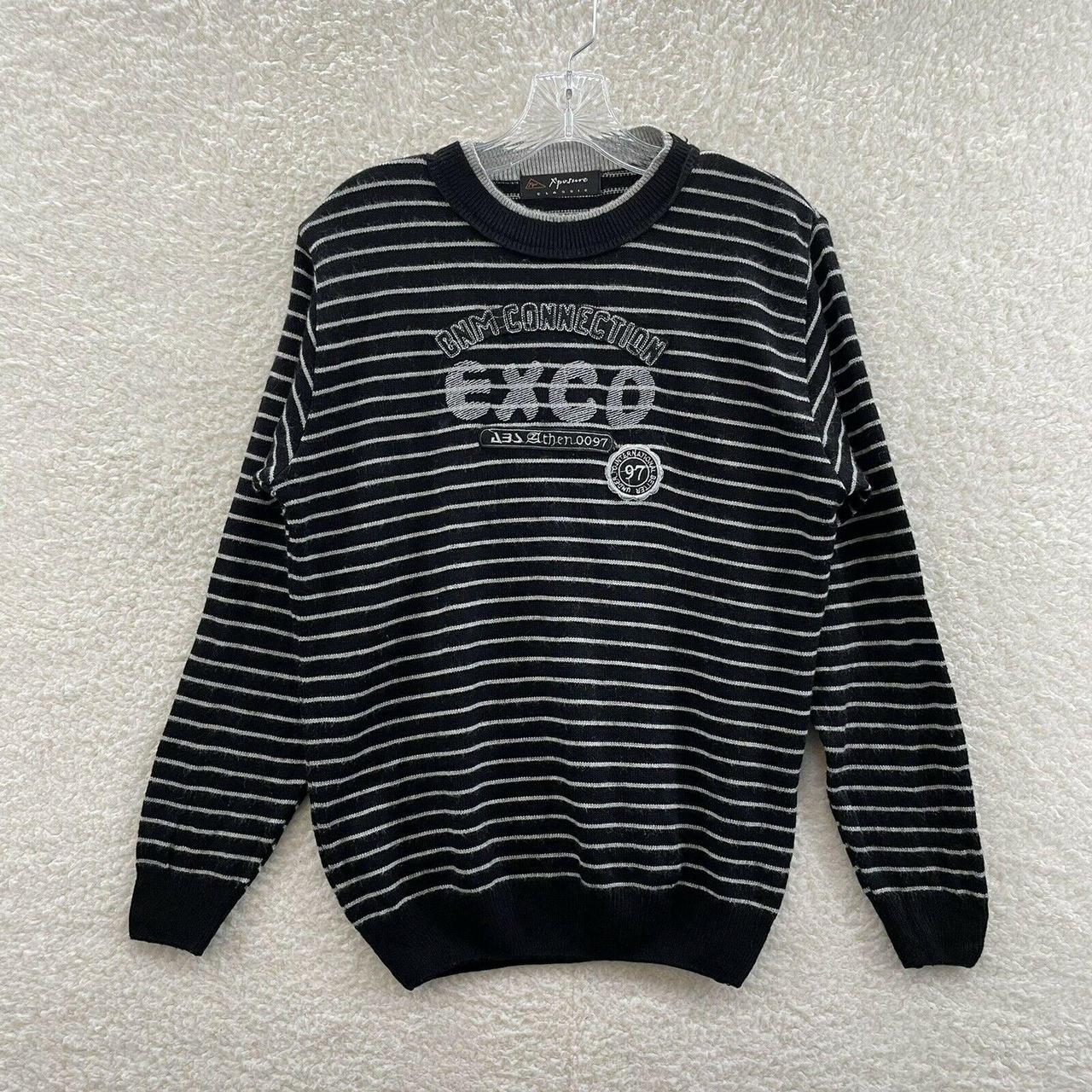 Women's Black and White Jumper | Depop