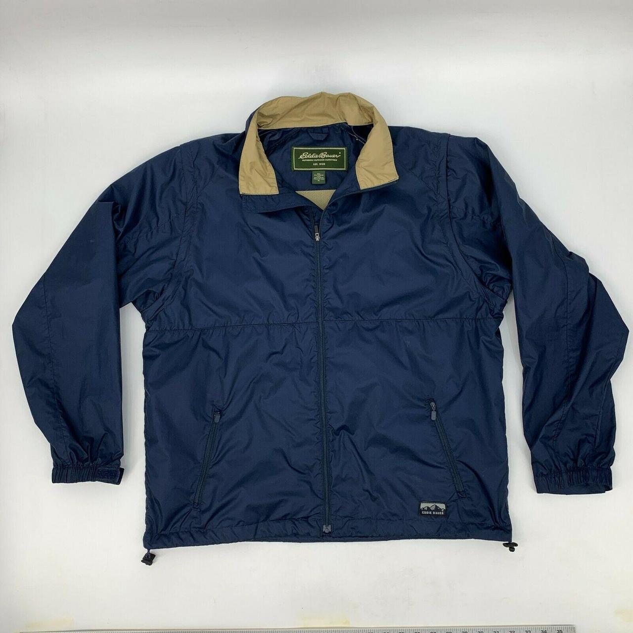 Eddie Bauer Windbreaker Men's Size XL Navy Blue Full... Depop