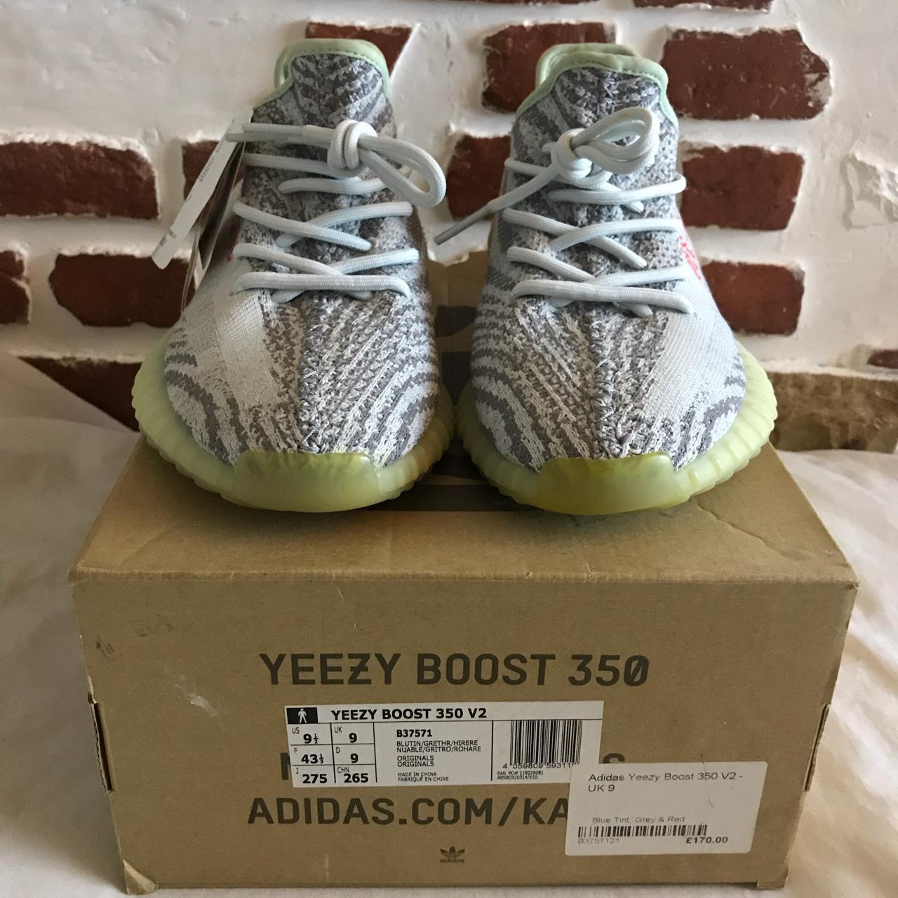 Adidas yeezy boost 350 v2 2024 blue tint grey y red