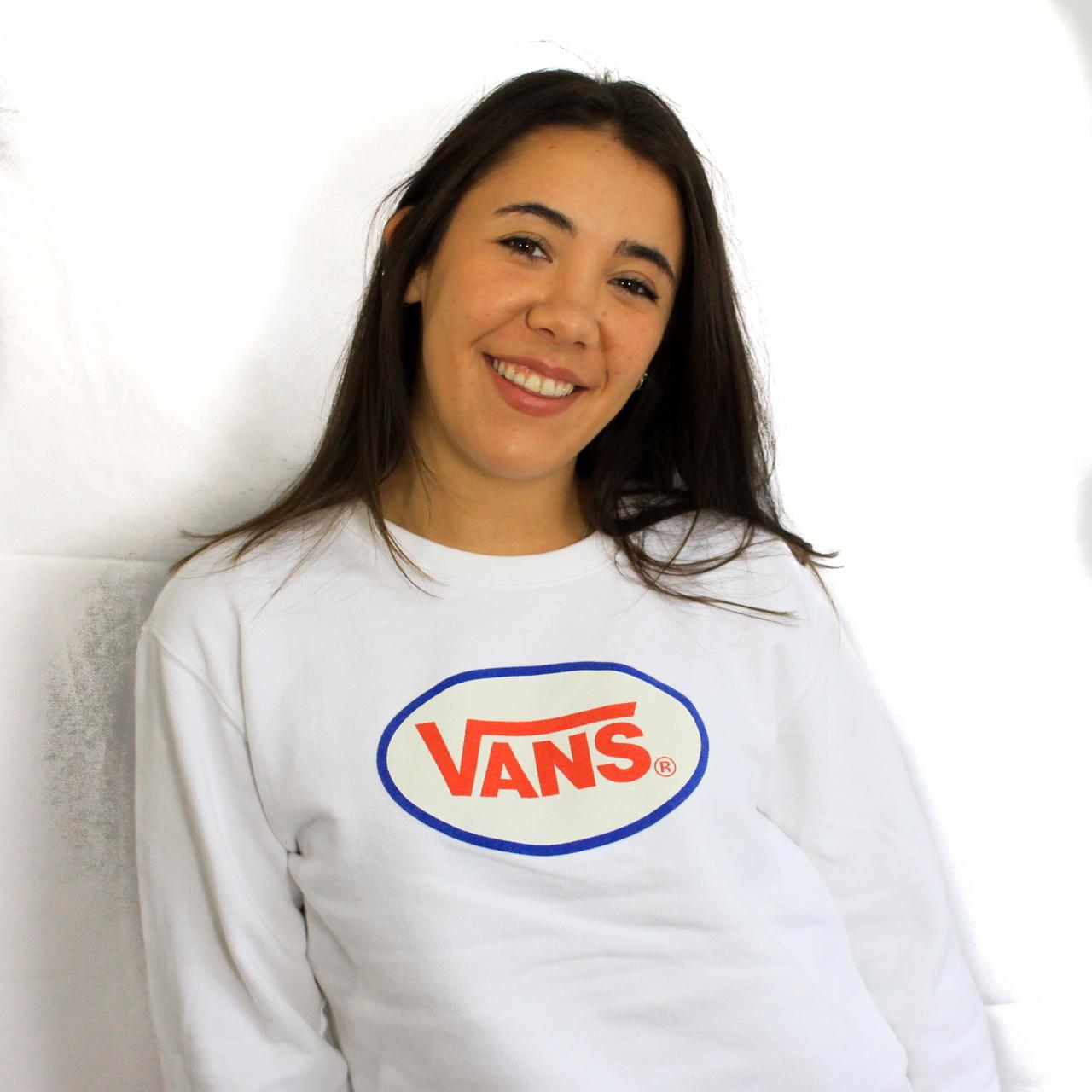 Vintage 90s White Vans Sweatshirt Womens... Depop