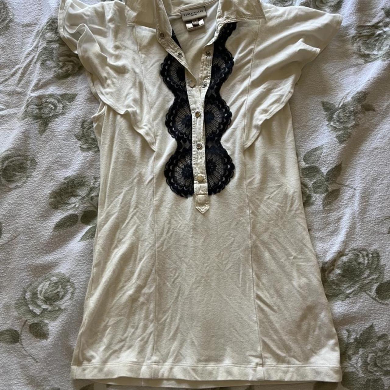 Karen Millen Women's Black and Cream Blouse