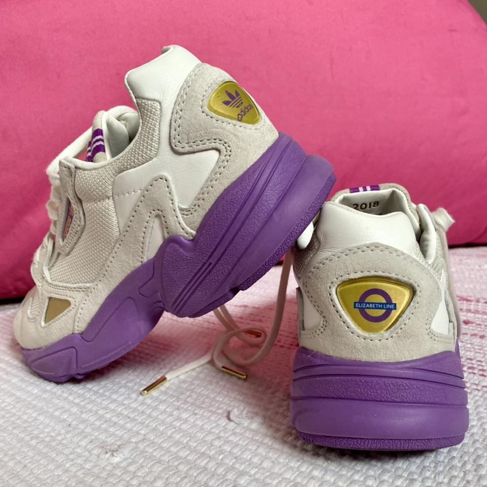 Adidas Women's Purple and White Trainers Depop