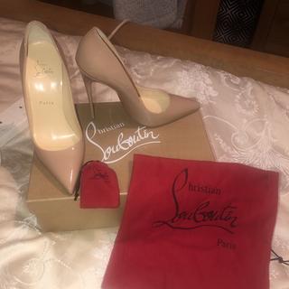 Nude Spiked Christian Louis Vuitton red bottoms used - Depop