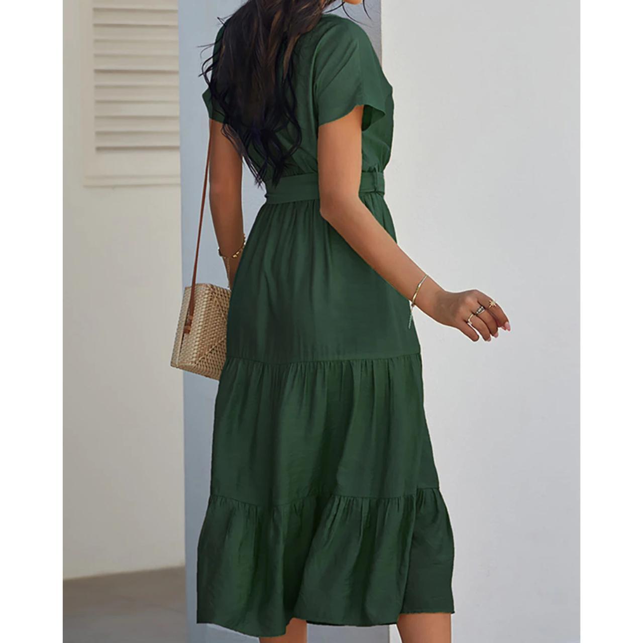 Summer Fashion Long Dress for Women Vintage Solid... - Depop