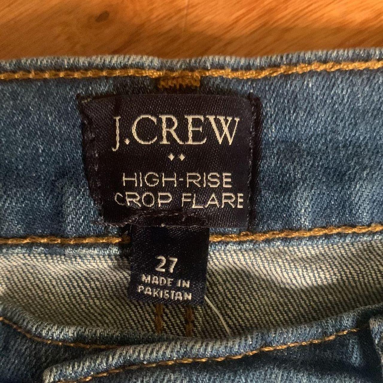 J Crew Button Fly Flare Jeans High Rise Crop Length Depop