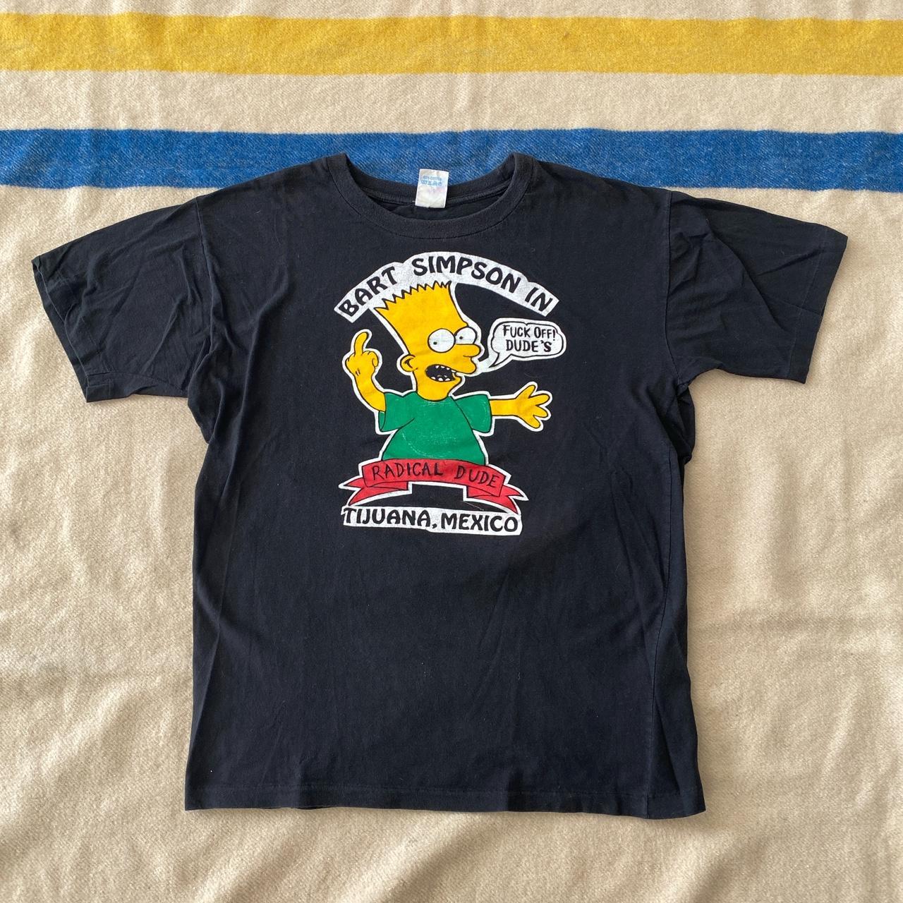 Vintage 90s Bart Simpson T-shirt “Fuck off dudes!” | Depop Vintage 90s Bart Simpson T-shirt “Fuck off dudes!” | Depop