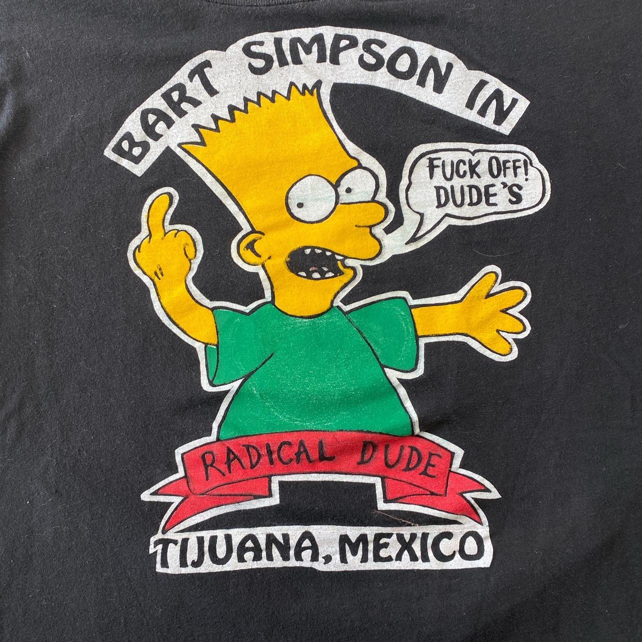 Vintage 90s Bart Simpson T-shirt “Fuck off dudes!”... - Depop