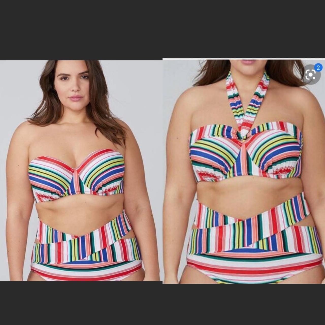 New Cacique Convertible MultiColor Striped Bikini - Depop