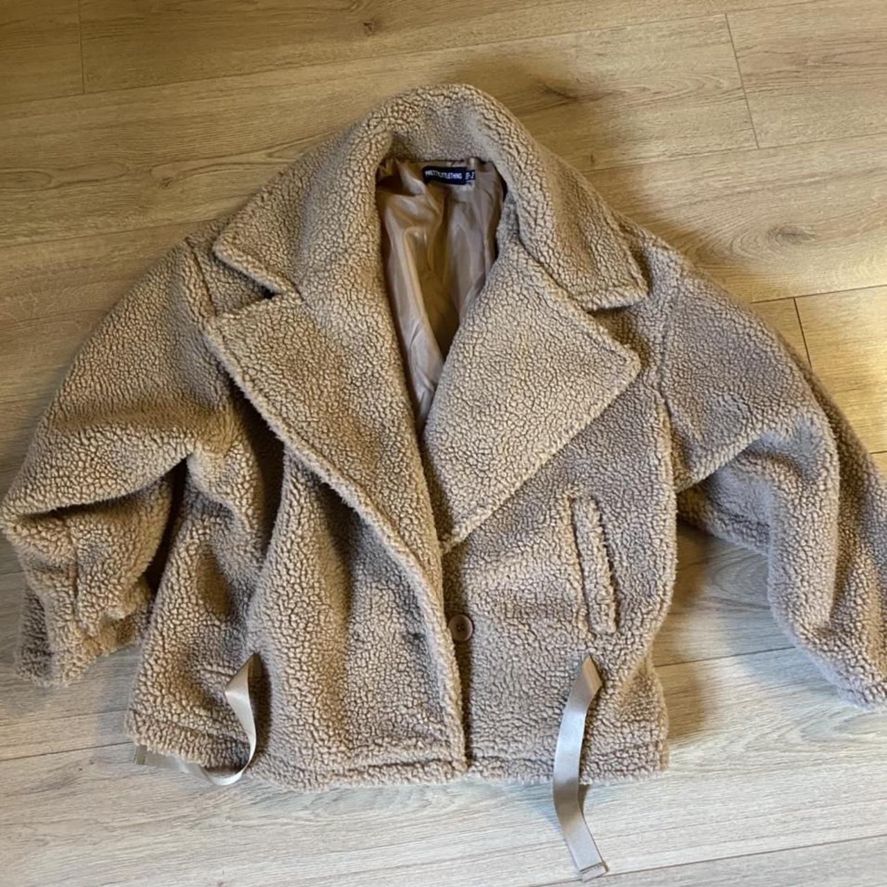 PLT Teddy Borg oversized beige coat Oversized Size... - Depop