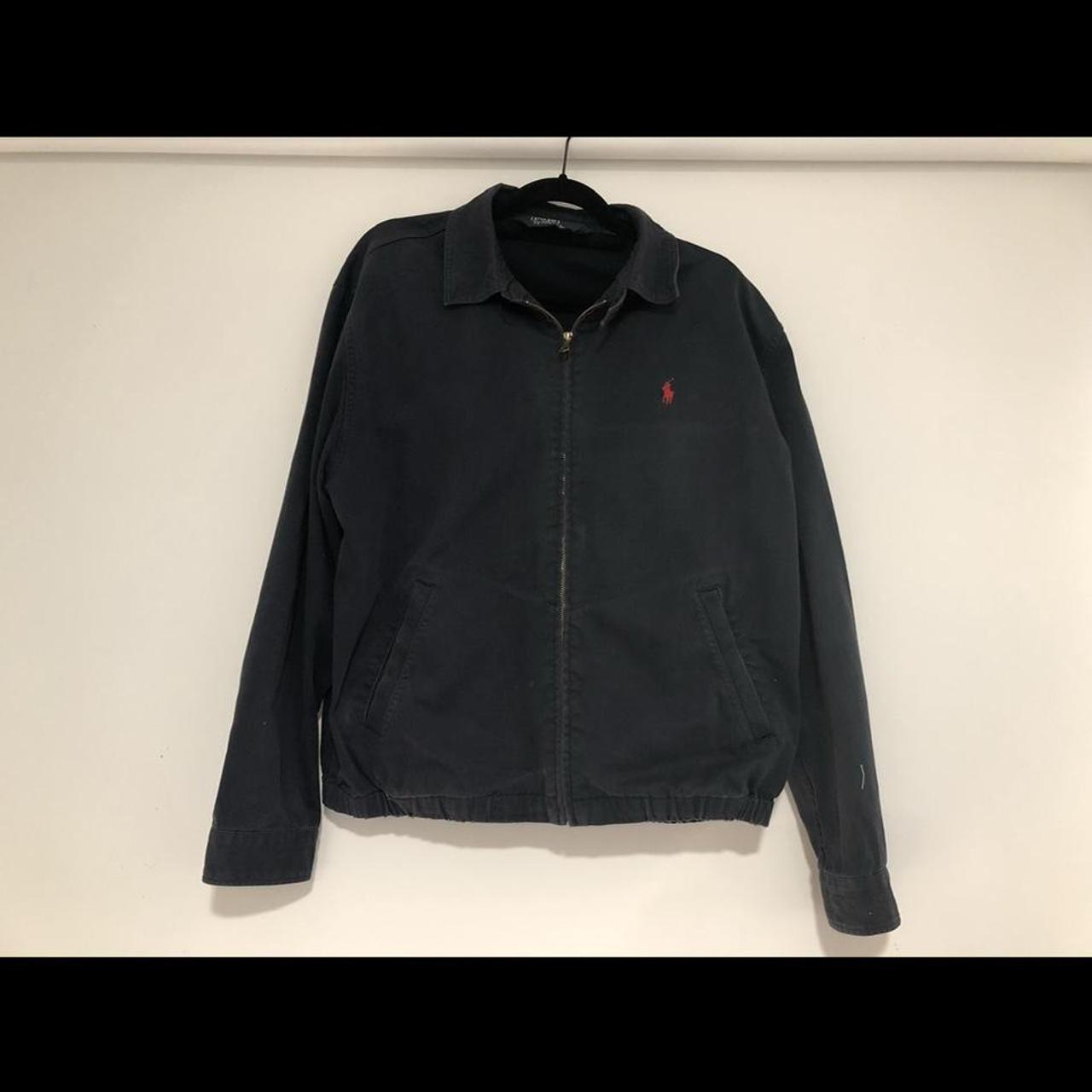 Black polo jacket shop with red horse