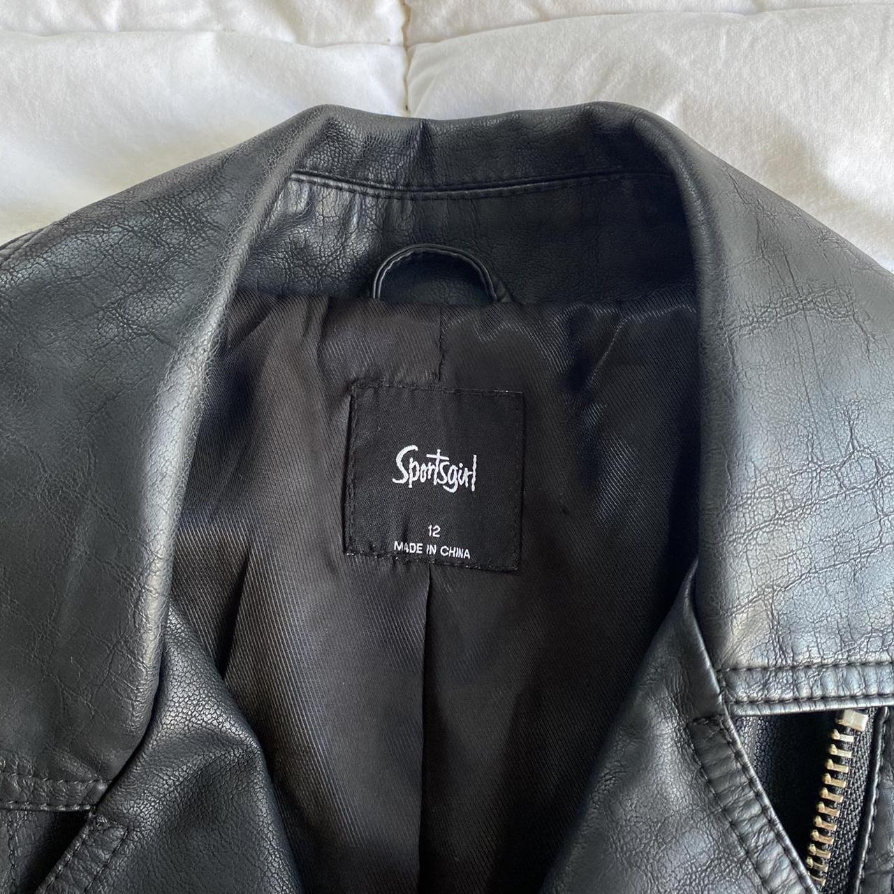 SPORTSGIRL LEATHER JACKET size AU12, fits more like... Depop