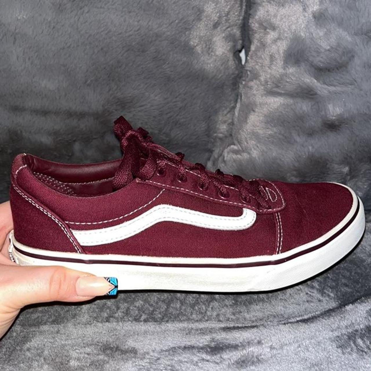 Burgundy Old Skool Vans ~ UK 4 ~ Slight wear to... - Depop