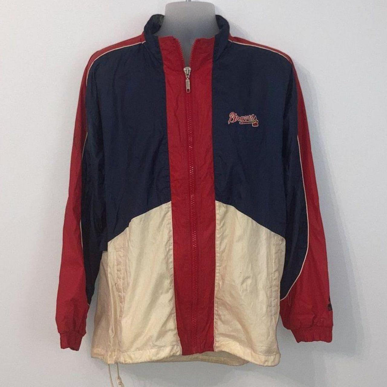 Vintage Starter MLB Atlanta Braves Windbreaker... - Depop