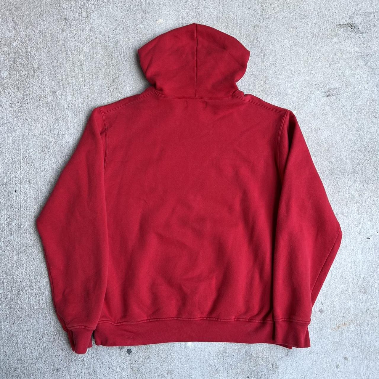 Men's Red and Navy Hoodie Depop