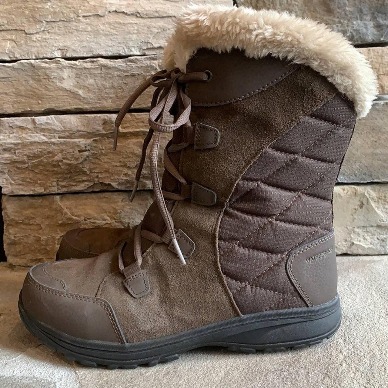 Columbia Ice Maiden boots Brown suede, leather and... - Depop