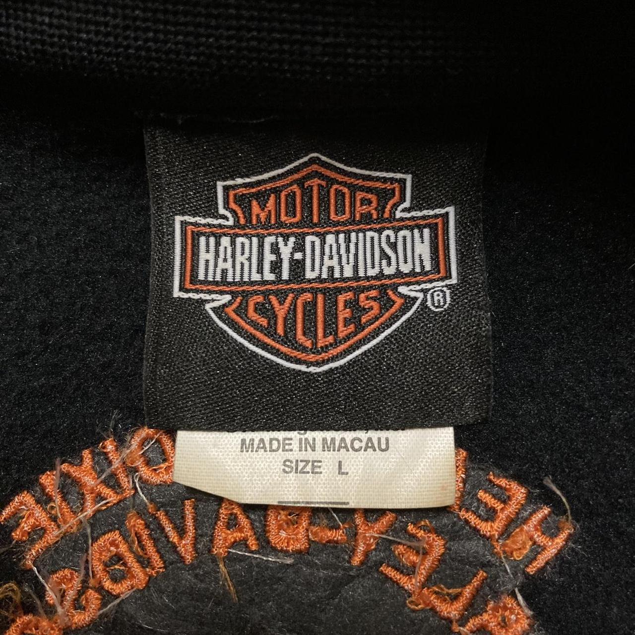Harley Davidson Women's Orange and Black Jumper | Depop
