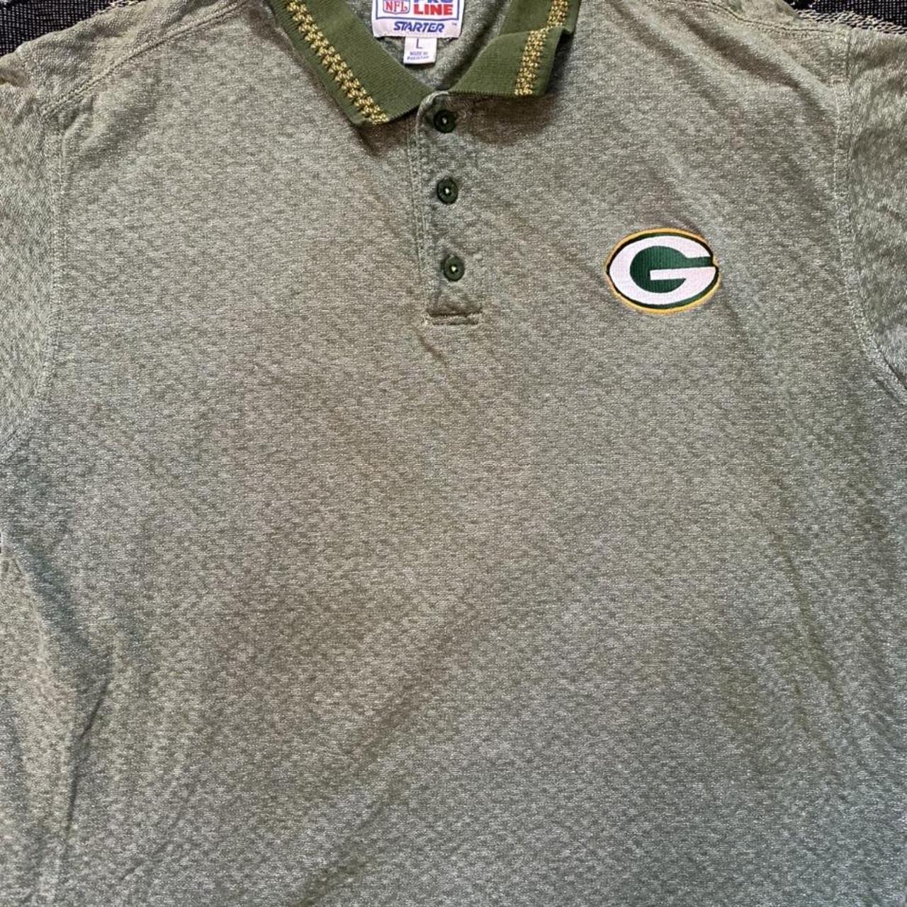 Starter Mens Green Bay Packers Rugby Polo Shirt, Green, Large